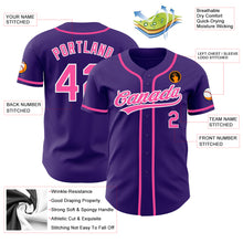 Load image into Gallery viewer, Custom Purple Pink-White Authentic Baseball Jersey
