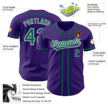 Load image into Gallery viewer, Custom Purple Kelly Green-White Authentic Baseball Jersey
