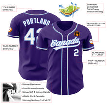 Load image into Gallery viewer, Custom Purple White-Light Blue Authentic Baseball Jersey