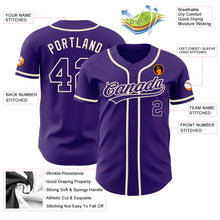 Load image into Gallery viewer, Custom Purple Purple-Cream Authentic Baseball Jersey