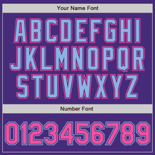 Load image into Gallery viewer, Custom Purple Pink-Light Blue Authentic Baseball Jersey