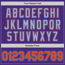 Load image into Gallery viewer, Custom Purple Orange-Light Blue Authentic Baseball Jersey