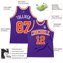 Load image into Gallery viewer, Custom Purple Orange-White Authentic Throwback Basketball Jersey