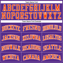 Load image into Gallery viewer, Custom Purple Orange-White Authentic Throwback Basketball Jersey