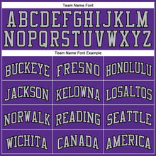 Load image into Gallery viewer, Custom Purple Black Pinstripe Gray Authentic Basketball Jersey