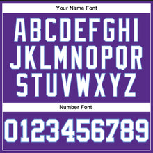 Load image into Gallery viewer, Custom Purple White Pinstripe White-Light Blue Authentic Basketball Jersey