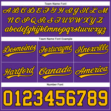 Load image into Gallery viewer, Custom Purple Gold-Black Authentic Throwback Basketball Shorts