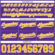 Load image into Gallery viewer, Custom Purple Gold-White Authentic Throwback Basketball Shorts