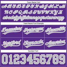 Load image into Gallery viewer, Custom Purple Gray-White Authentic Throwback Basketball Shorts