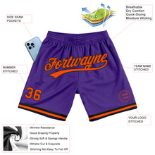 Load image into Gallery viewer, Custom Purple Orange-Black Authentic Throwback Basketball Shorts