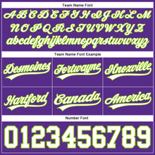 Load image into Gallery viewer, Custom Purple White-Neon Green Authentic Throwback Basketball Shorts