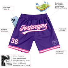 Load image into Gallery viewer, Custom Purple White-Pink Authentic Throwback Basketball Shorts