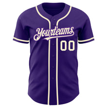 Load image into Gallery viewer, Custom Purple Cream Authentic Baseball Jersey