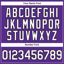 Load image into Gallery viewer, Custom Purple White Pinstripe Black Authentic Baseball Jersey