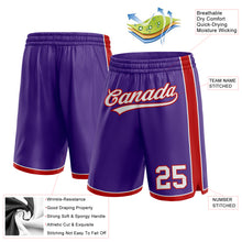 Load image into Gallery viewer, Custom Purple White-Red Authentic Basketball Shorts