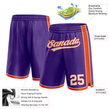 Load image into Gallery viewer, Custom Purple White-Orange Authentic Basketball Shorts