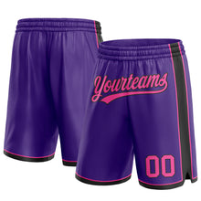 Load image into Gallery viewer, Custom Purple Pink-Black Authentic Basketball Shorts