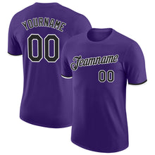 Load image into Gallery viewer, Custom Purple Black-White Performance T-Shirt