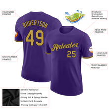 Load image into Gallery viewer, Custom Purple Old Gold-Black Performance T-Shirt