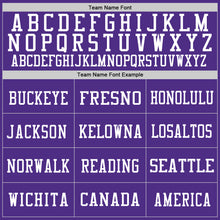 Load image into Gallery viewer, Custom Purple White Mesh Authentic Football Jersey