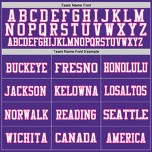 Load image into Gallery viewer, Custom Purple White Black-Pink Mesh Authentic Football Jersey