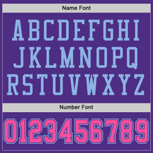 Load image into Gallery viewer, Custom Purple Pink-Light Blue Mesh Authentic Football Jersey