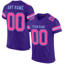 Load image into Gallery viewer, Custom Purple Pink-Light Blue Mesh Authentic Football Jersey