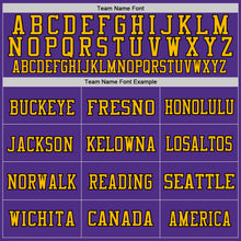 Load image into Gallery viewer, Custom Purple Gold-Black Mesh Authentic Football Jersey