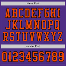 Load image into Gallery viewer, Custom Purple Orange-Black Mesh Authentic Football Jersey
