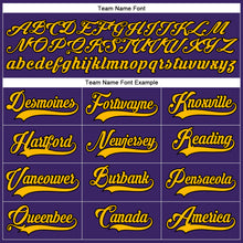 Load image into Gallery viewer, Custom Purple Gold-Black Hockey Lace Neck Jersey