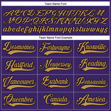 Load image into Gallery viewer, Custom Purple Old Gold-Black Hockey Lace Neck Jersey