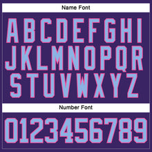Load image into Gallery viewer, Custom Purple Light Blue-Pink Hockey Lace Neck Jersey
