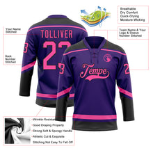 Load image into Gallery viewer, Custom Purple Pink-Black Hockey Lace Neck Jersey