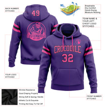 Load image into Gallery viewer, Custom Stitched Purple Pink-Black Football Pullover Sweatshirt Hoodie