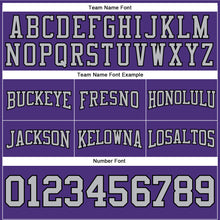 Load image into Gallery viewer, Custom Stitched Purple Gray-Black Football Pullover Sweatshirt Hoodie