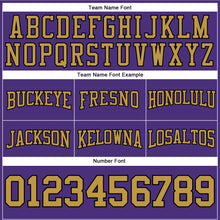Load image into Gallery viewer, Custom Stitched Purple Old Gold-Black Football Pullover Sweatshirt Hoodie