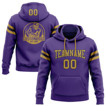 Load image into Gallery viewer, Custom Stitched Purple Old Gold-Black Football Pullover Sweatshirt Hoodie