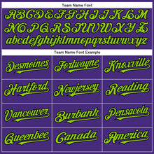 Load image into Gallery viewer, Custom Purple Black-Neon Green Authentic Baseball Jersey