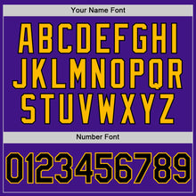 Load image into Gallery viewer, Custom Purple Black-Gold Authentic Throwback Baseball Jersey