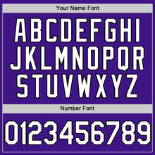 Load image into Gallery viewer, Custom Purple White-Black Authentic Throwback Baseball Jersey