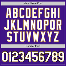 Load image into Gallery viewer, Custom Purple Old Gold-Black Authentic Throwback Baseball Jersey