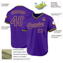 Load image into Gallery viewer, Custom Purple Old Gold-Black Authentic Throwback Baseball Jersey