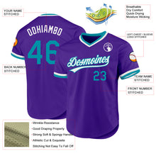 Load image into Gallery viewer, Custom Purple Teal-White Authentic Throwback Baseball Jersey