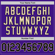 Load image into Gallery viewer, Custom Purple Black-Cream Authentic Throwback Baseball Jersey