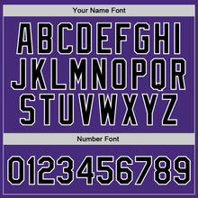 Load image into Gallery viewer, Custom Purple Black-White Authentic Throwback Basketball Jersey