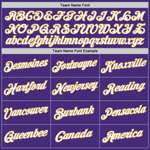 Load image into Gallery viewer, Custom Purple Old Gold-Black Authentic Throwback Basketball Jersey