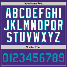 Load image into Gallery viewer, Custom Purple Teal-White Authentic Throwback Basketball Jersey