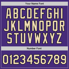 Load image into Gallery viewer, Custom Purple Cream-Black Authentic Throwback Basketball Jersey