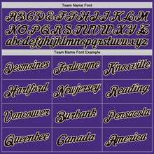 Load image into Gallery viewer, Custom Purple Cream-Black Authentic Throwback Basketball Jersey