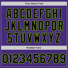 Load image into Gallery viewer, Custom Purple Black-Neon Green Authentic Baseball Jersey